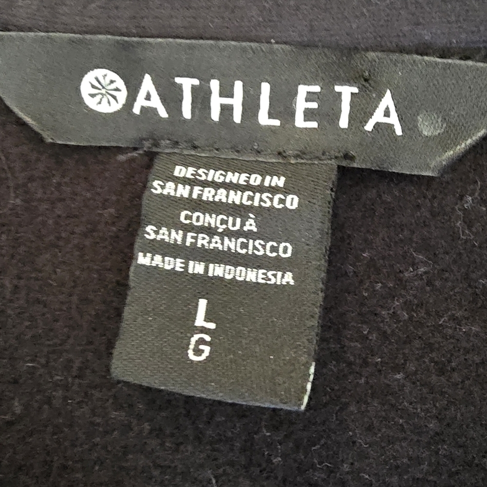 NWT Athleta Women's Black Cozy Sherpa Snap Sweatshirt Women's Size L. - Picture 6 of 10
